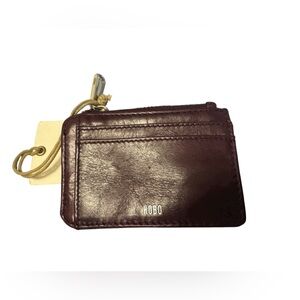 HOBO Kai Leather Cardholder in Eggplant. NWT.